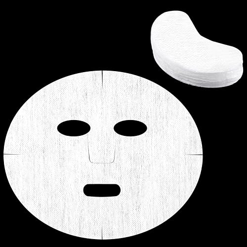 Joez Wonderful 100 piezas de papel de máscara facial con 30 piezas de papel de máscara de ojos, hojas de papel de máscara facial DIY, mascarillas de