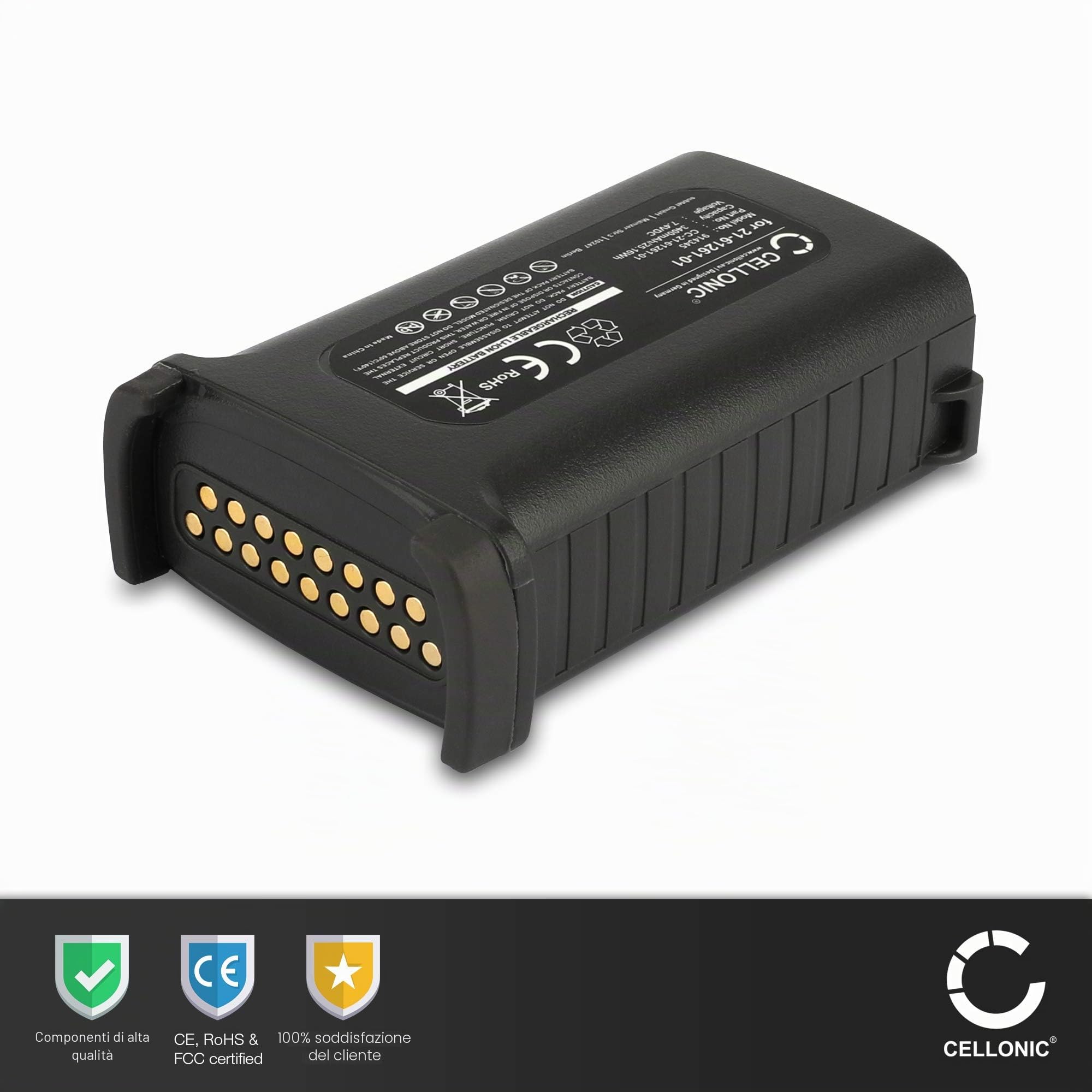 CELLONIC 1x Batteria per Scanner per codici a barra Compatibile con Motorola Symbol MC909, MC9190, MC9090, Compatibile con Motorola 82-111734-02 – (3400mAh, 7.4V)