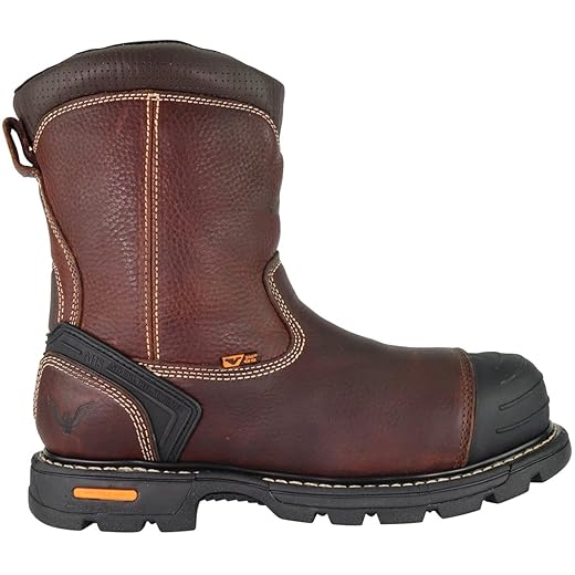 Thorogood GEN-Flex2 8” Side-Zip Wellington Pull On Work Boots for Men - Full-Grain Leather with Safety Toe, Storm Welt Construction, and Traction Outsole; EH Rated - 9.5 M US
