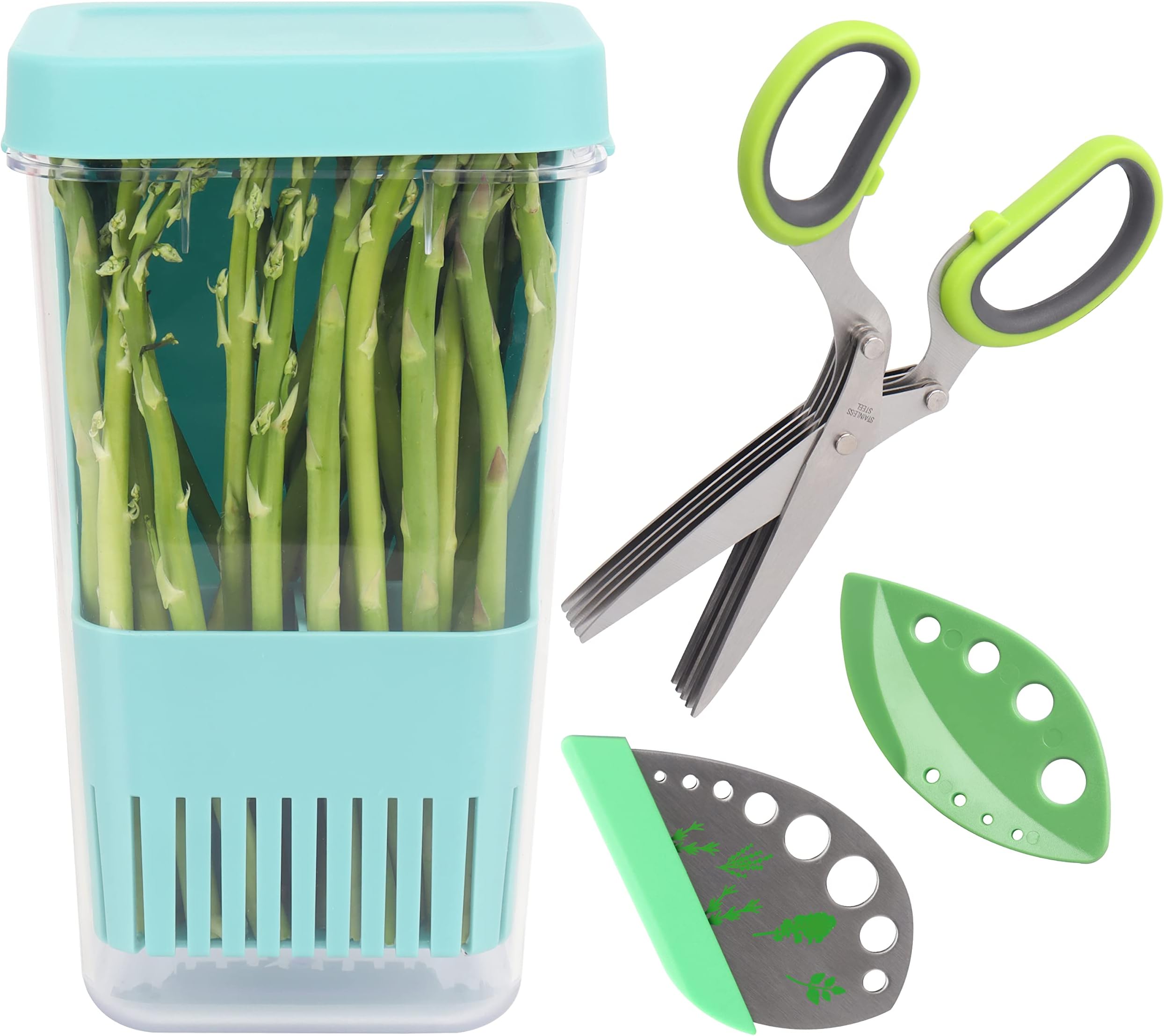 LUVCOSY Fresh Herb Keeper for Refrigerator, Clear BPAFree