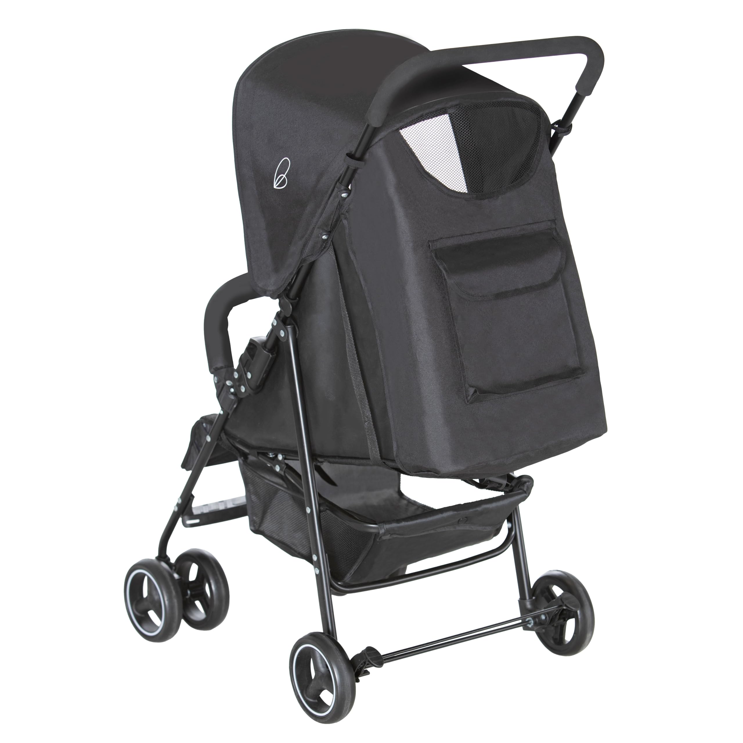 Asalvo Berlin Poussette ultra légère pour bébé avec dossier inclinable, harnais 5 points, SPF50+, capote, maniable et sécurité maximale, jusqu'à 16 kg, noir