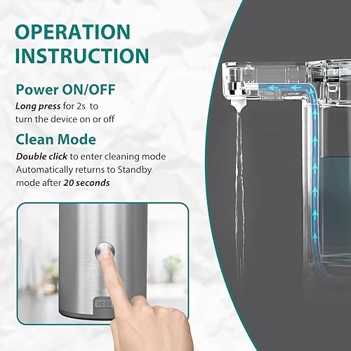 Vista 3 de Dispensador automático de jabón de acero inoxidable con sensor, dispensador de jabón infrarrojo, eléctrico, IPX5, impermeable, USB-C, sensor