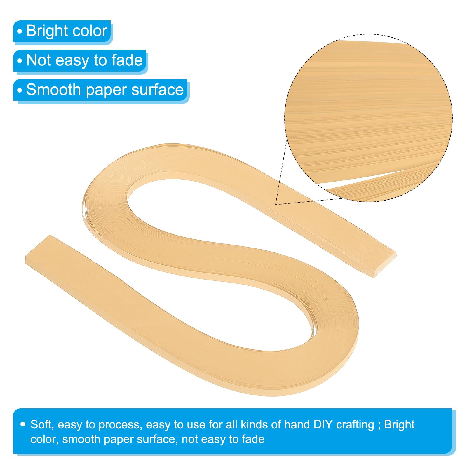 PATIKIL 120pcs Quilling Strips Paper 3/16"(5.2mm) 21"(54cm) Origami Paper Quilling Strip for Art DIY Hand Craft Christmas Apricot - Image 3