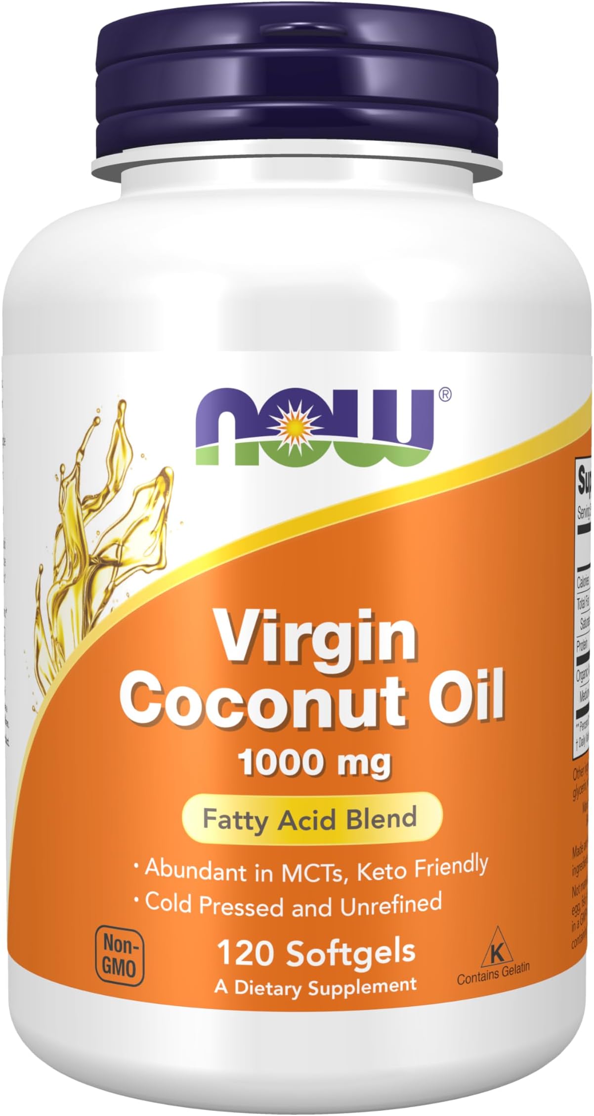 Now Foods, Virgin Coconut Oil, 1000 mg, 120 Softgels