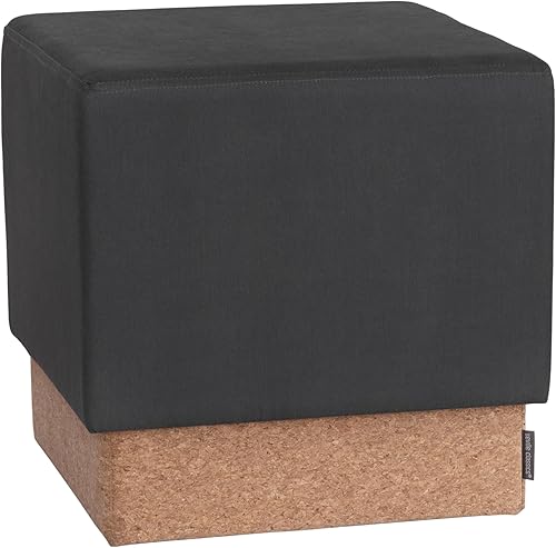 Miniatura 18 de Seville Classics Reposapiés otomano de tela acolchada, asiento acolchado para dormitorio, dormitorio, loft, sala de estar, entrada, pasillo, gris