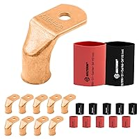 Vista 176 de SELTERM - 2 terminales de anillo resistentes para cable de batería, calibre 4 AWG, pernos de 3/8 pulgadas, terminales de calibre 4, ojales de cobre