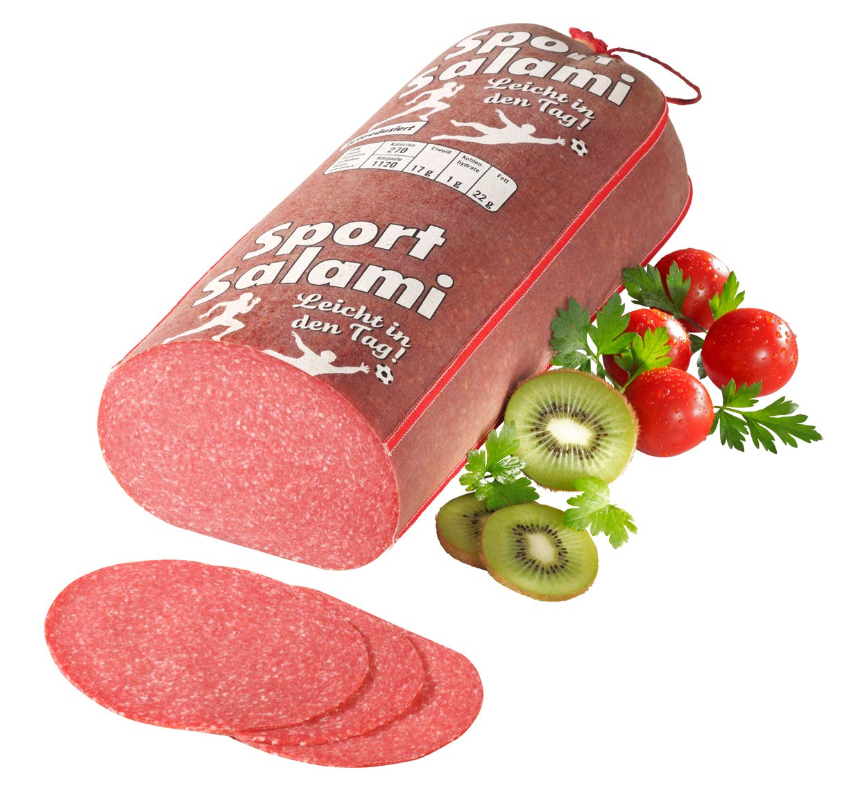 Reinert Sportsalami 1,8 Kg - leckere leicht bekömmliche Salami mit Truthahnfleisch und wenig Fett WF-10142
