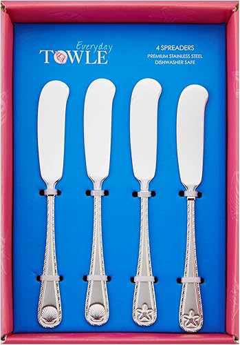 Miniatura 4 de Towle Living Antigua Frost - Cucharas para bebidas heladas, 4 unidades, acero inoxidable