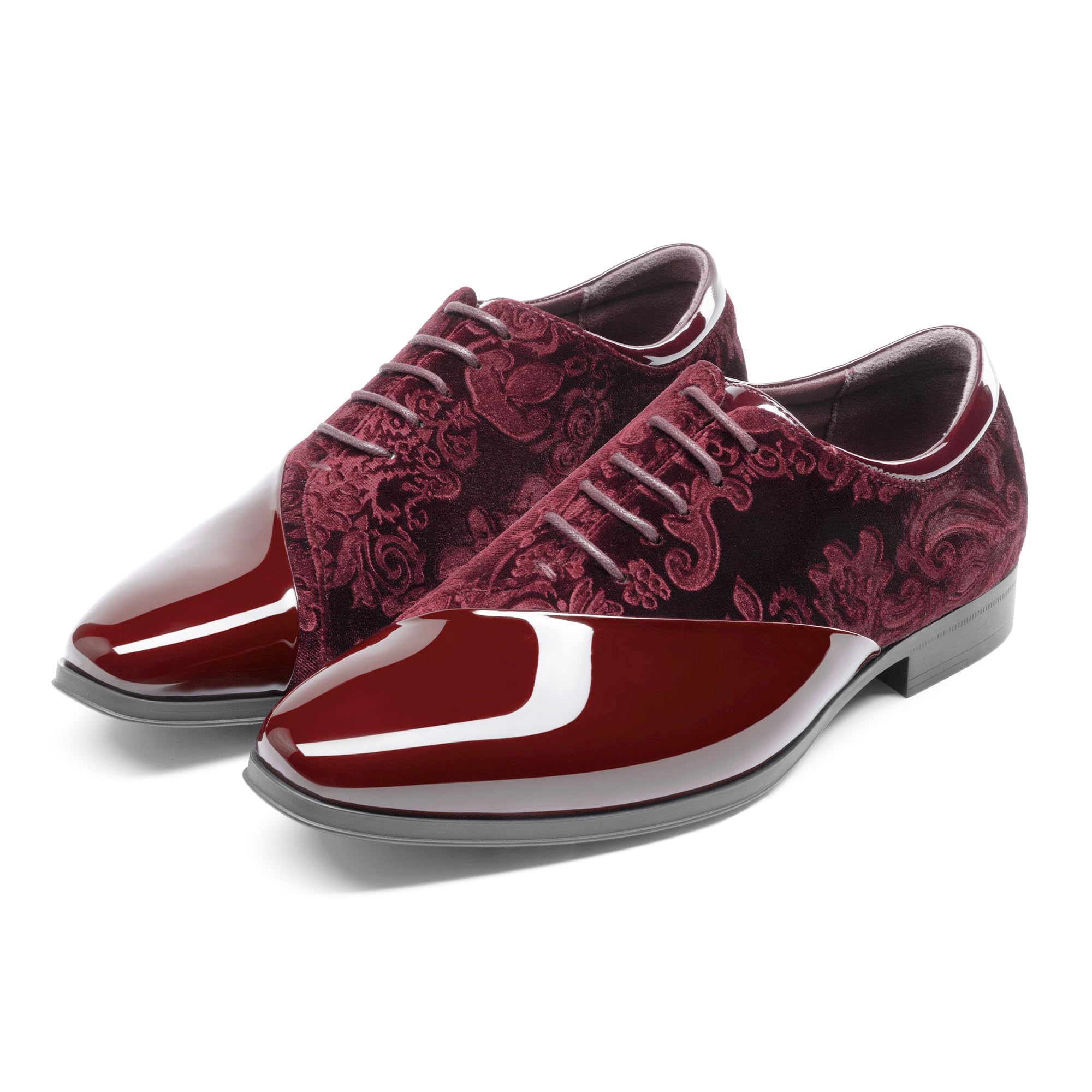 Bruno Marc Scarpe da smoking da uomo, classiche, in velluto, con lacci, stile Caden Oxford