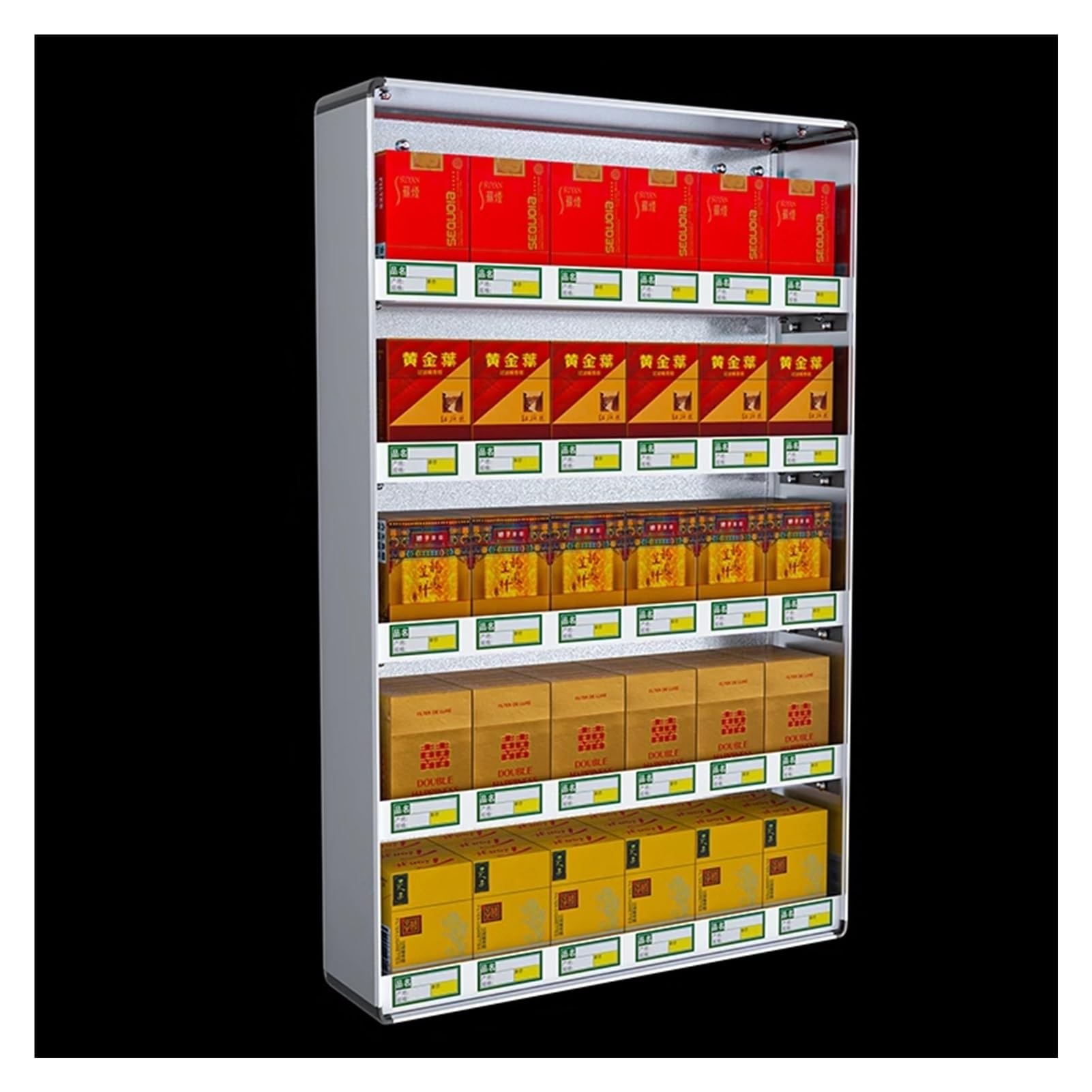 Présentoir De Cigarettes De Magasin En Aluminium, Vitrine De Tabac D'arrangement Commercial Mural, Présentoir De Cigarettes For Support Mural De Vente Au Détail (Color : Vertical section, Size : 60x