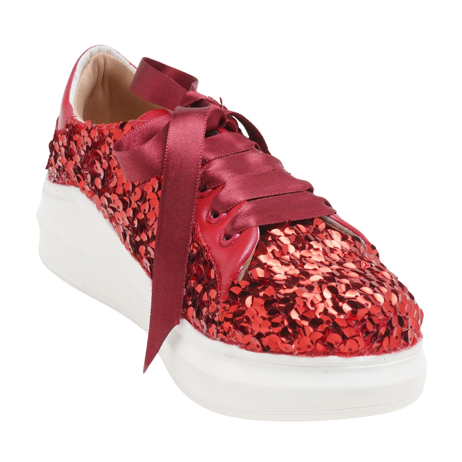 See full amazon price history chart for THE QUIRKY NAARI Ruby Crush Sequin Sneakers in Blazing Red | Red | 5 UK THE QUIRKY NAARI Ruby Crush Sequin Sneakers in Blazing Red | Red | 5 UK (B0CVS133S7) Amazon Price History, Amazon Price Tracker
