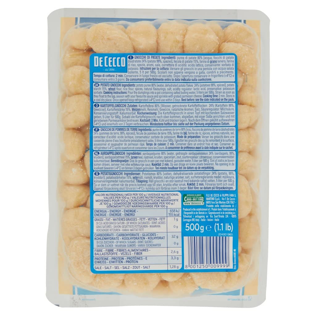 Gnocchi di patate pasta italiana 20 x 500g + Italian Gourmet 1 x 400g Set
