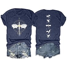 Fourth Wing Shirt for Women Dragon Rider Graphic Short Sleeve Tee Tops