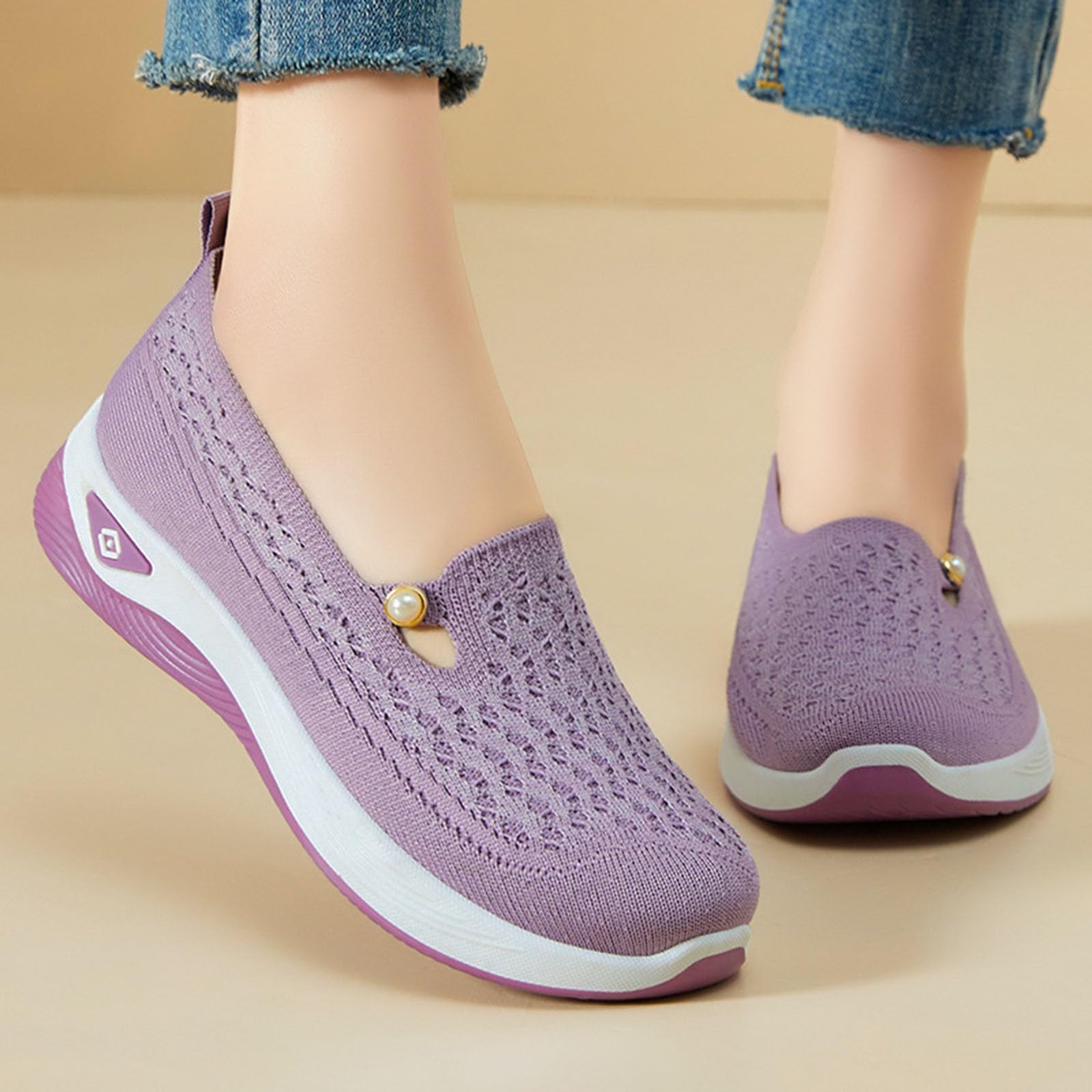 Generisch Zapatos Mujer Ancho K Mocasines - Zapatos para Correr Para Pie Ancho Orthopédico Ligero y Transpirable Entrenadores Cómodos Zapatillas de Deporte Zapatos de Caminar Zapatos de Caminar
