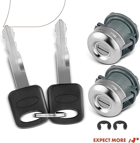 Miniatura 9 de A-Premium Juego de cilindros para cerradura de puerta delantera con 2 llaves compatibles con Ford F-150, F-250, F-350, Excursion, Expedition,