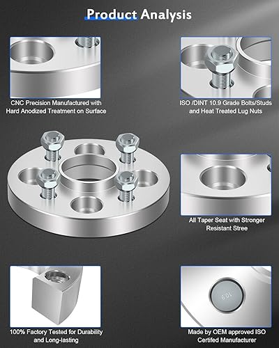 Miniatura 6 de ECCPP Espaciadores de rueda de 4 x 100 centrados en 4 lengüetas de 0.78 pulgadas para Honda Civic 2007-2016 para Honda Fit 2000-2014 para Honda