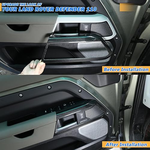 Miniatura 2 de YIWANG Cubierta de anillo de decoración de anillo de fibra de carbono 100% real para Land Rover Defender 110 2020-2025 accesorios de automóvil (para