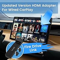 Vista 5 de Carlinkit FireDrive Link Pro - Stream Fire TV Stick in Your Car via Wired CarPlay Conversion, Perfect for Long Drives and Road Trips, Compatible