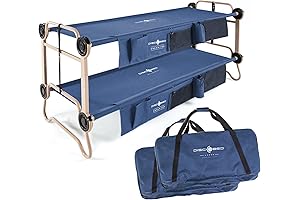 Disc-O-Bed Large with 2 Side Organizers Bunk Bed Cots for Adults