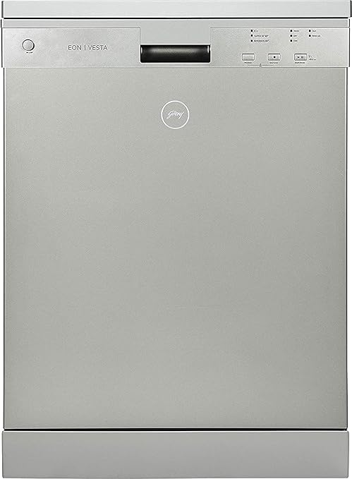 Godrej Eon Dishwasher | 12 place setting | Perfect for Indian Kitchen| Turbo Drying Technology | Intensive 65?C Wash programme|A++ Energy rating|DWF EON VES 12U NF STSL- Satin Silver