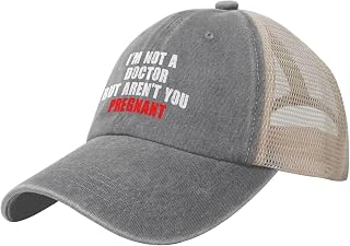I'm Not A Doctor But aren't You Pregnant Trucker Hats Adjustable Baseball Caps for Men Women Dad Hat,Black