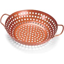 OUTSET QN70 Round Grill Wok, Copper, Non-Stick