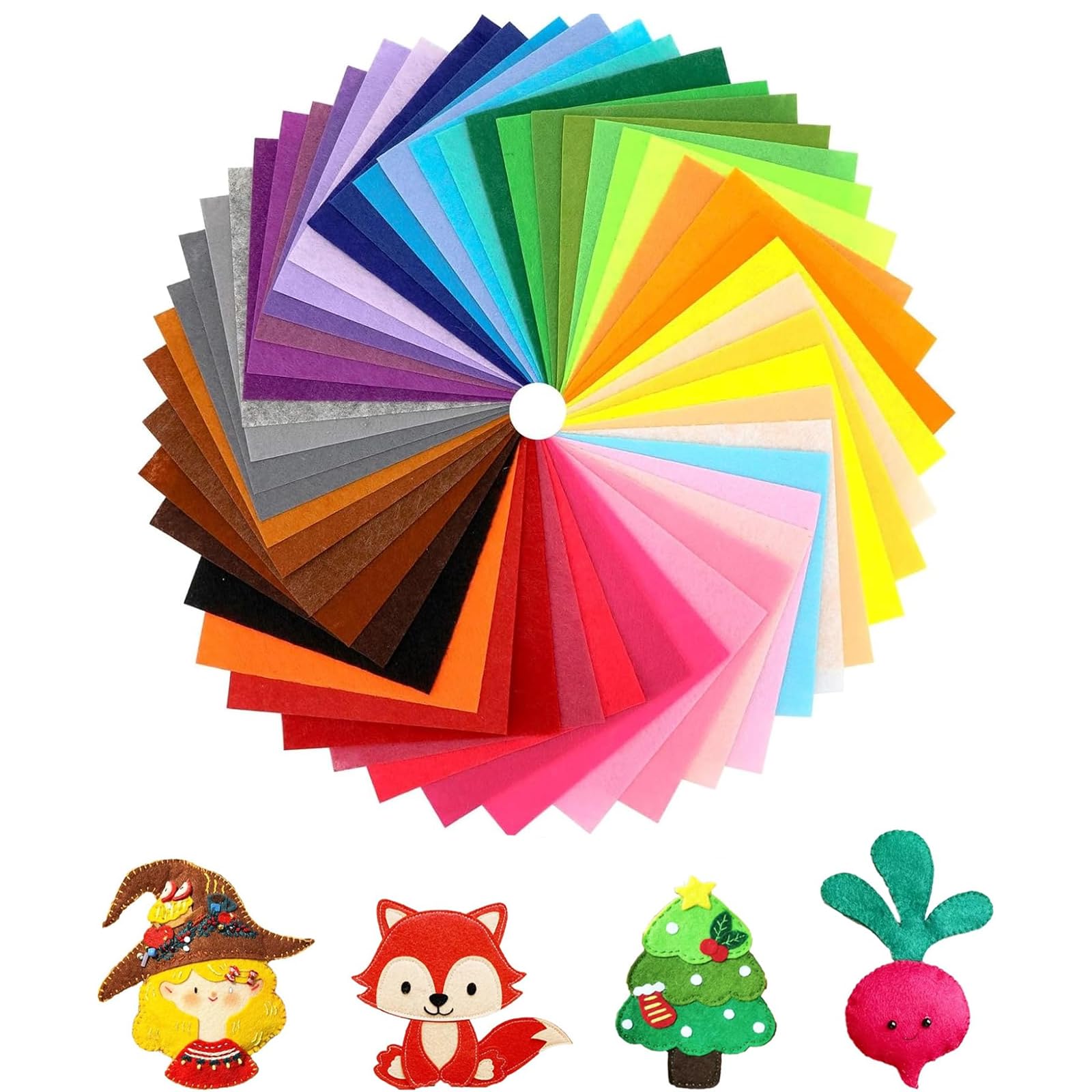 Dxbnezbc Multicolors 40 Pcs Felt Fabric Sheets, 20 * 30Cm Coloured Fabrics Diy Craftwork Sewing Patchwork, Soft Thick Felt Fabric With Needle And Thread Paper For Sewing Crafting