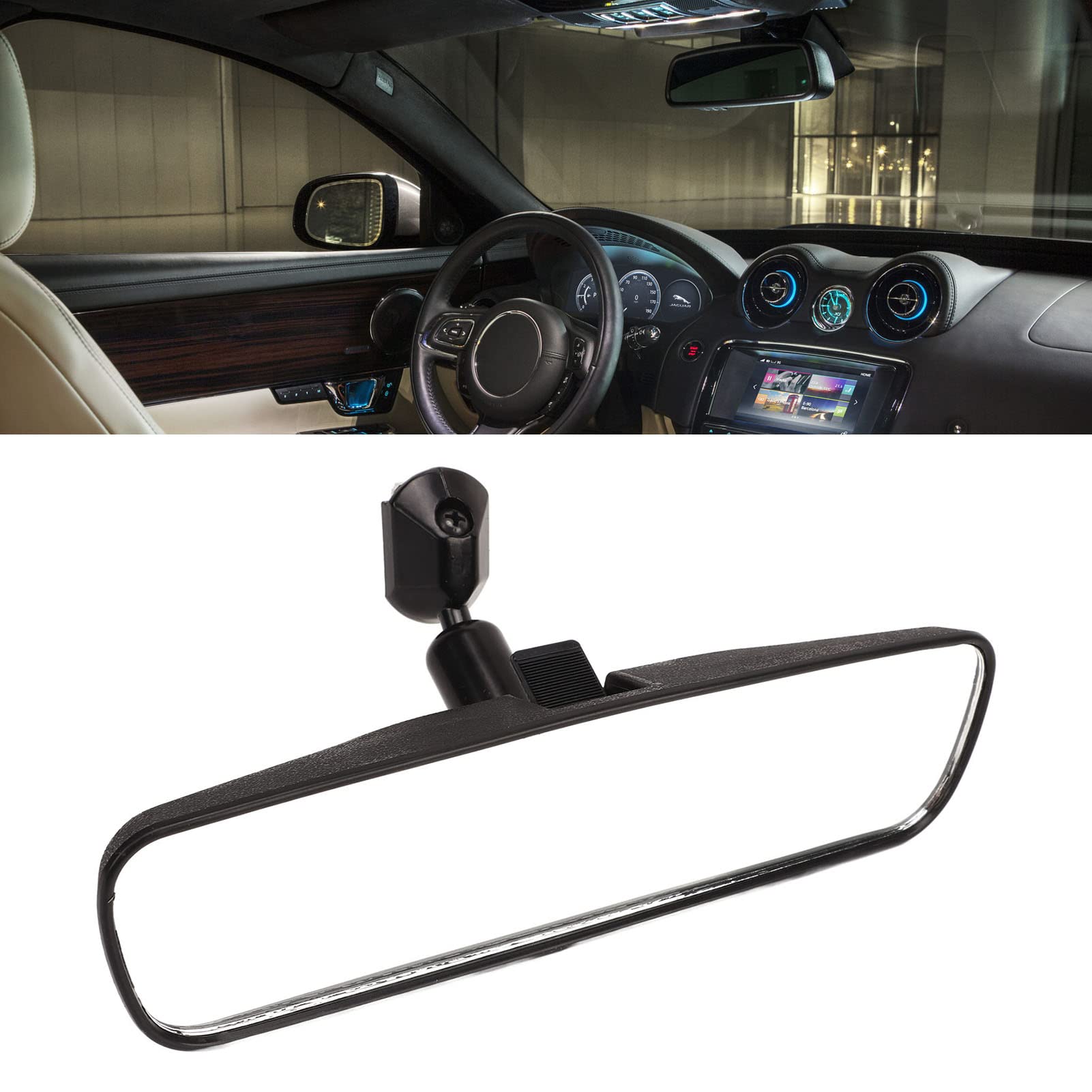 Rétroviseur intérieur grand angle de 8 pouces avec verre HD, film antireflet bleu, cadre renforcé et fixation par ventouse sécurisée pour voitures et camions