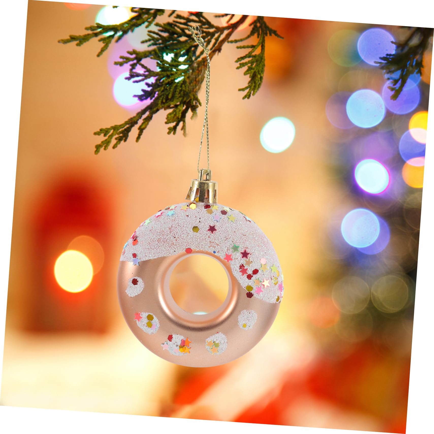 Ciieeo 20 Piezas Bola De Decoración Navideña Decoración Colgante del Árbol De Navidad Adorno Colgante De Donut De Árbol De Pascua Decoraciones De Fiesta De Donas Donut Falso El Plastico