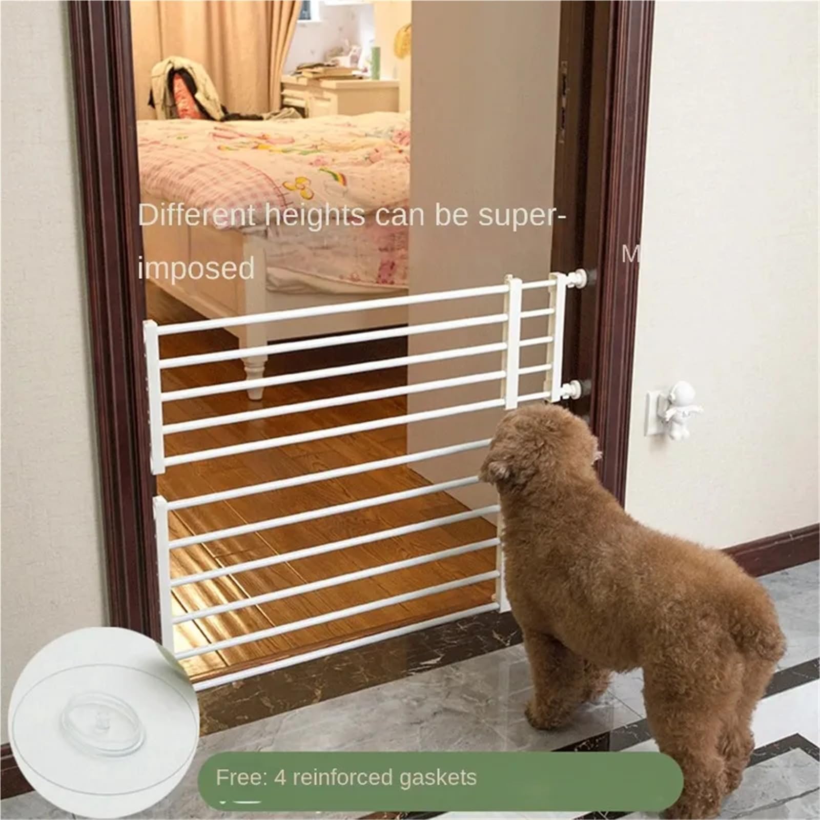 Pet Gate Fence Indoor Enclosure Suitable for Small and Medium Dogs to Prevent Them from Entering Rooms(H36cmW135cm White)