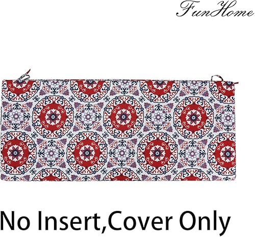 Miniatura 2 de Funda de cojín de banco para exteriores, 48 x 18 x 3 pulgadas, fundas impermeables con cremallera y lazos, funda resistente a la decoloración para