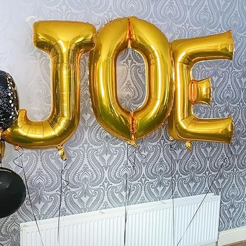 Miniatura 3 de Globos dorados de la letra O de 40 pulgadas, globos grandes del alfabeto O globos dorados de helio de aluminio de Mylar para decoración de