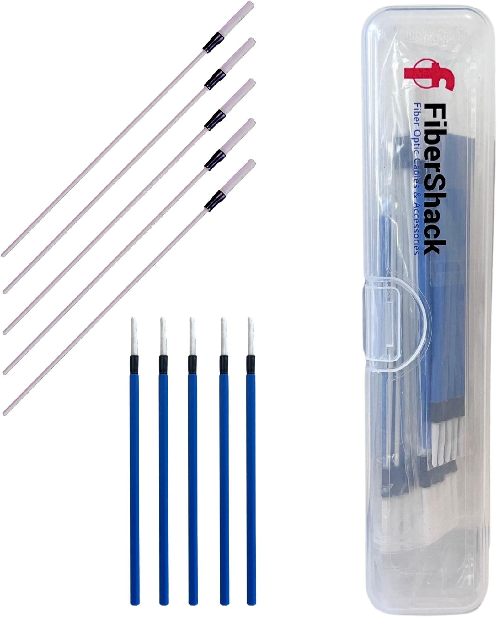 Fibershack - Fiber Optic Cleaning Sticks - 30 Pack - Universal 1.25mm & 2.5mm Individual Fiber Cleaner Swabs for ST/FC/SC & LC Fiber