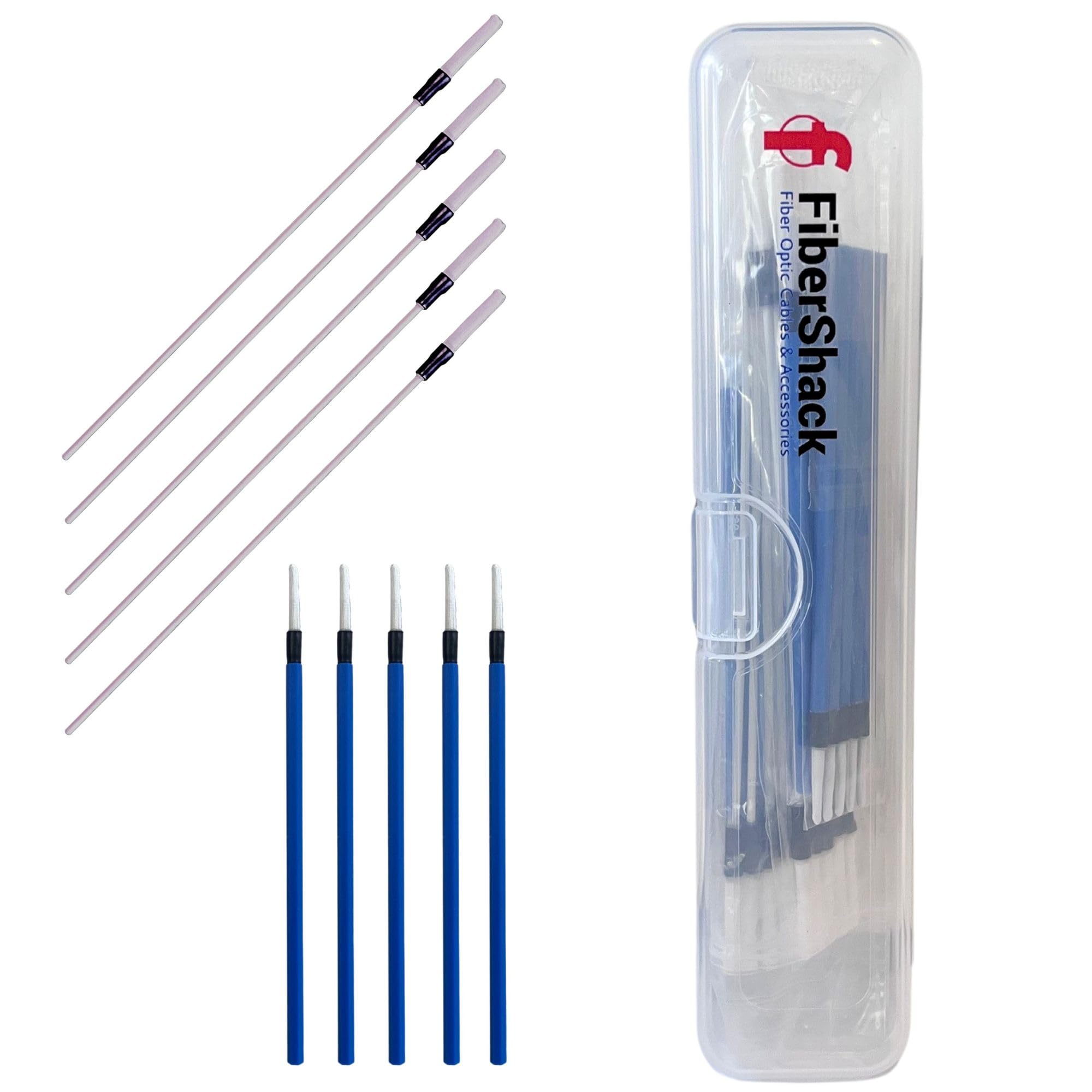 Fibershack - Fiber Optic Cleaning Sticks - 30 Pack - Universal 1.25mm & 2.5mm Individual Fiber Cleaner Swabs for ST/FC/SC & LC Fiber