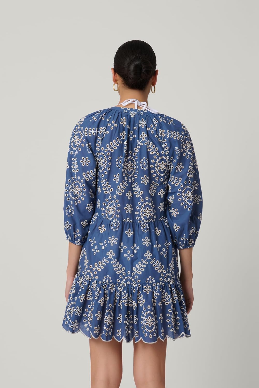Shoshanna Womens Embroidered Chambray Covers Buttondown Mini