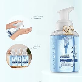 Foaming Hand Soap - Pack of 3 - Moisturizing Hand Soap with Aloe Vera & Essential Oils-Alcohol-Free Hand Wash in Ocean Bliss Fragrance-Scented Hand Wash for Kitchen or Bathroom-Free Swarovski Bracelet