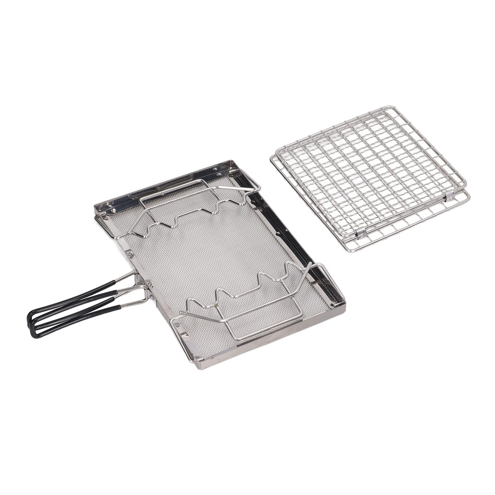 Réchaud de camping pliable en acier inoxydable et alliage d'aluminium, portable et ultraléger pour la randonnée en plein air, combustible solide et bois avec pare-brise