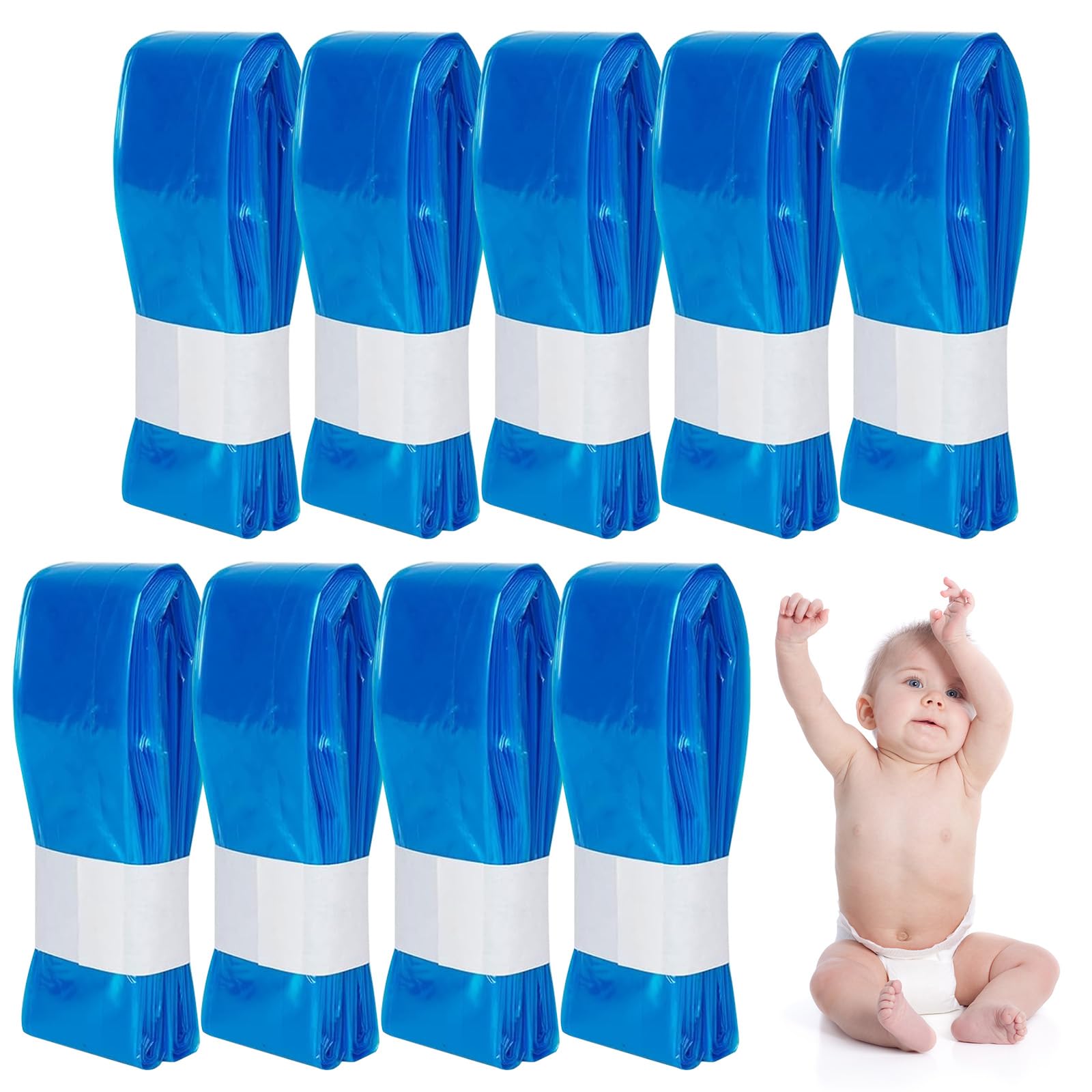 Zorplex 9 Piezas Recambios Contenedor de Pañales, de Papelera Pañales Bebe 7 Capas Engrosadas, instalación sin complicaciones, Compatible con Twist & Click, Todas las Marcas y Modelos