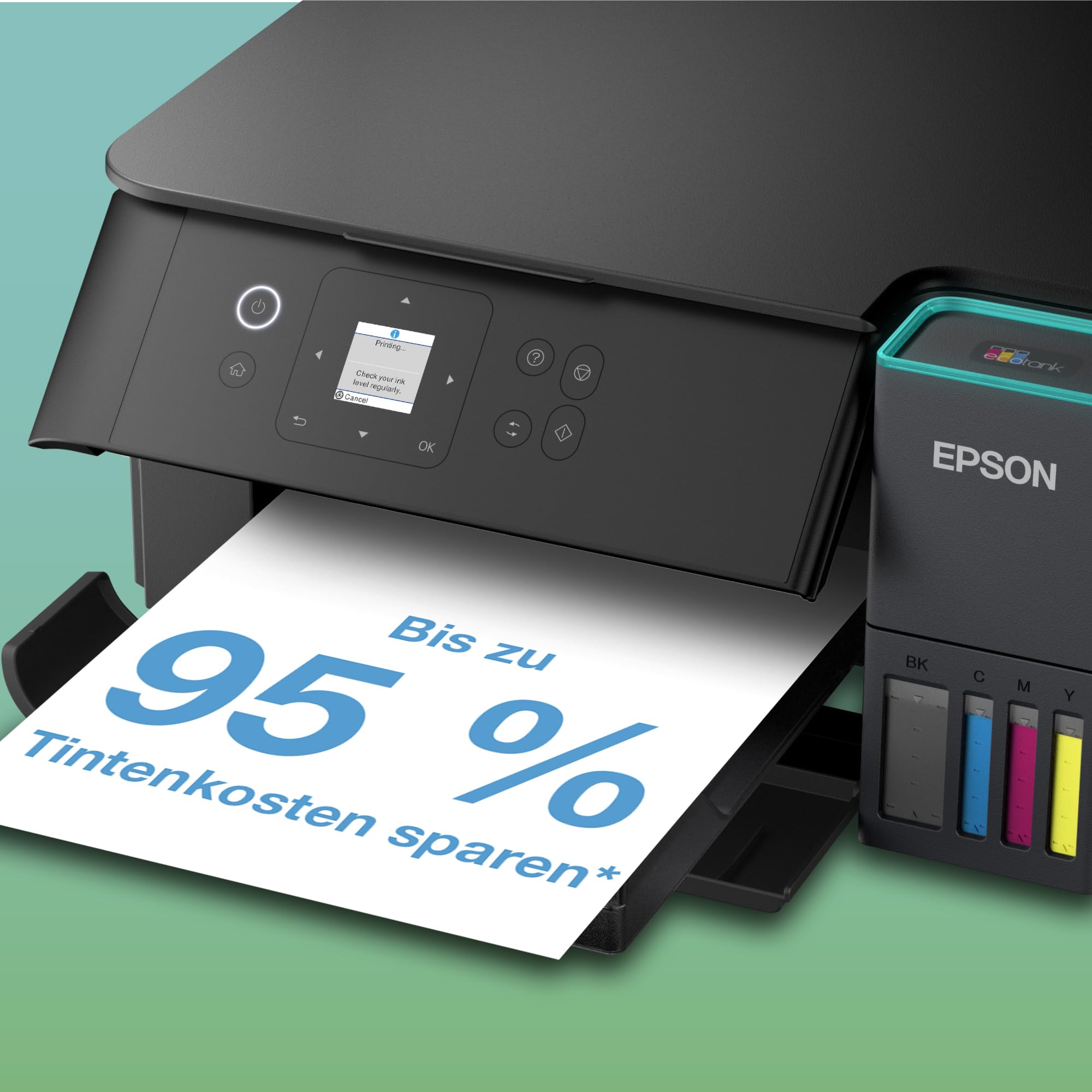 Epson EcoTank ET-2950 Tintentankdrucker | für vielbeschäftigte Haushalte | WLAN | A4 | Drucken, Kopieren, Scannen | 3.7 cm LCD-Display | Duplexdruck | inkl. Tinte für bis zu 3 Jahre