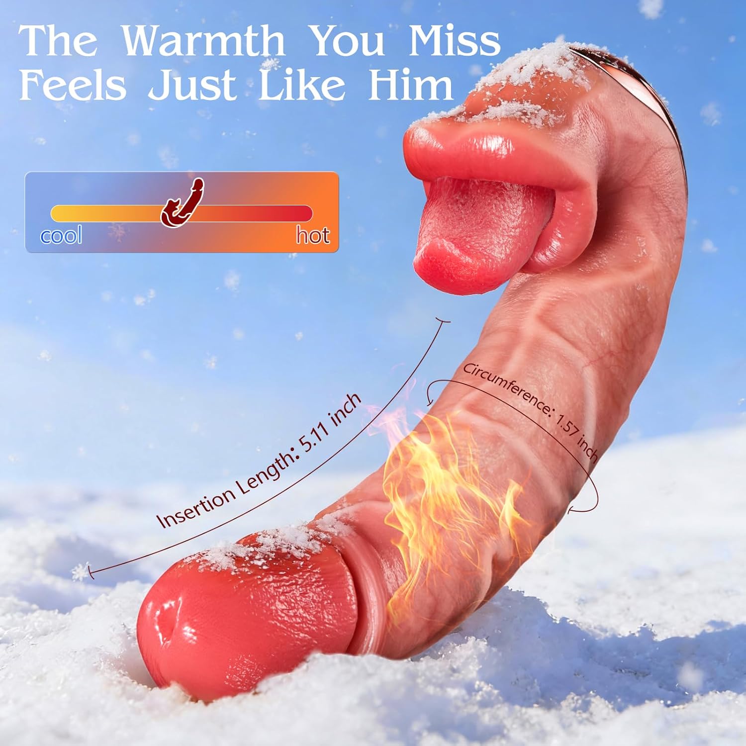 Thrusting Dildo Vibrator Sex Toy - 4IN1 Realistic Tongue G Spot Vibrator with