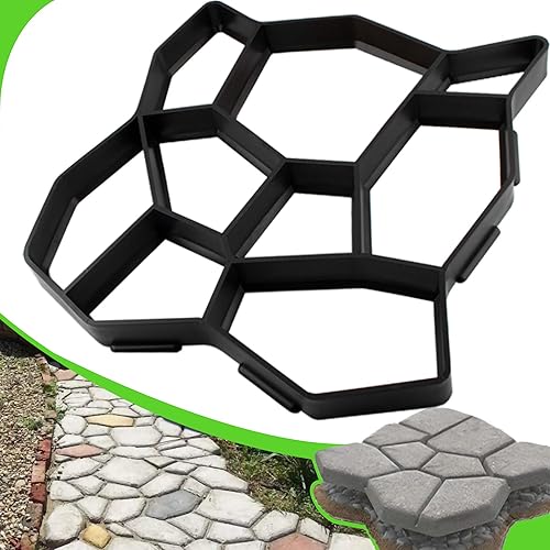 Miniatura 8 de CJGQ Walk Maker - Moldes reutilizables para hacer pavimentos de hormigón, pavimentación de piedra, césped, patio, jardín, bricolaje, pasarela,