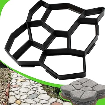 ANOTHERA Plus Size Walk Maker Reusable Concrete Pathmate Stone Molding Stepping Stone Paver Lawn Patio Yard Garden DIY Path Maker Paving Moulds (Irregular) (19.6