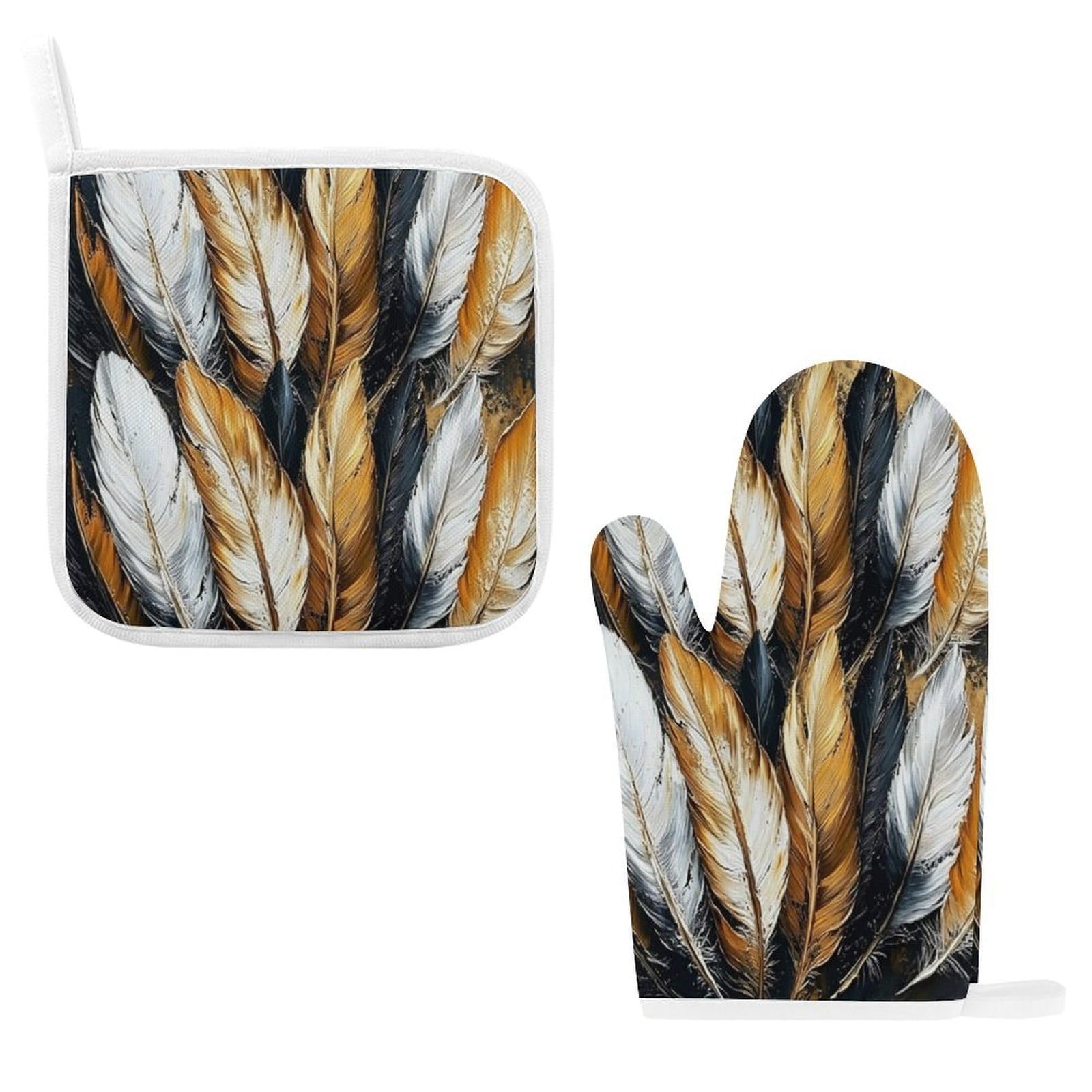 Fodpand Style Feather Oven Mitts And Pot Holders Sets