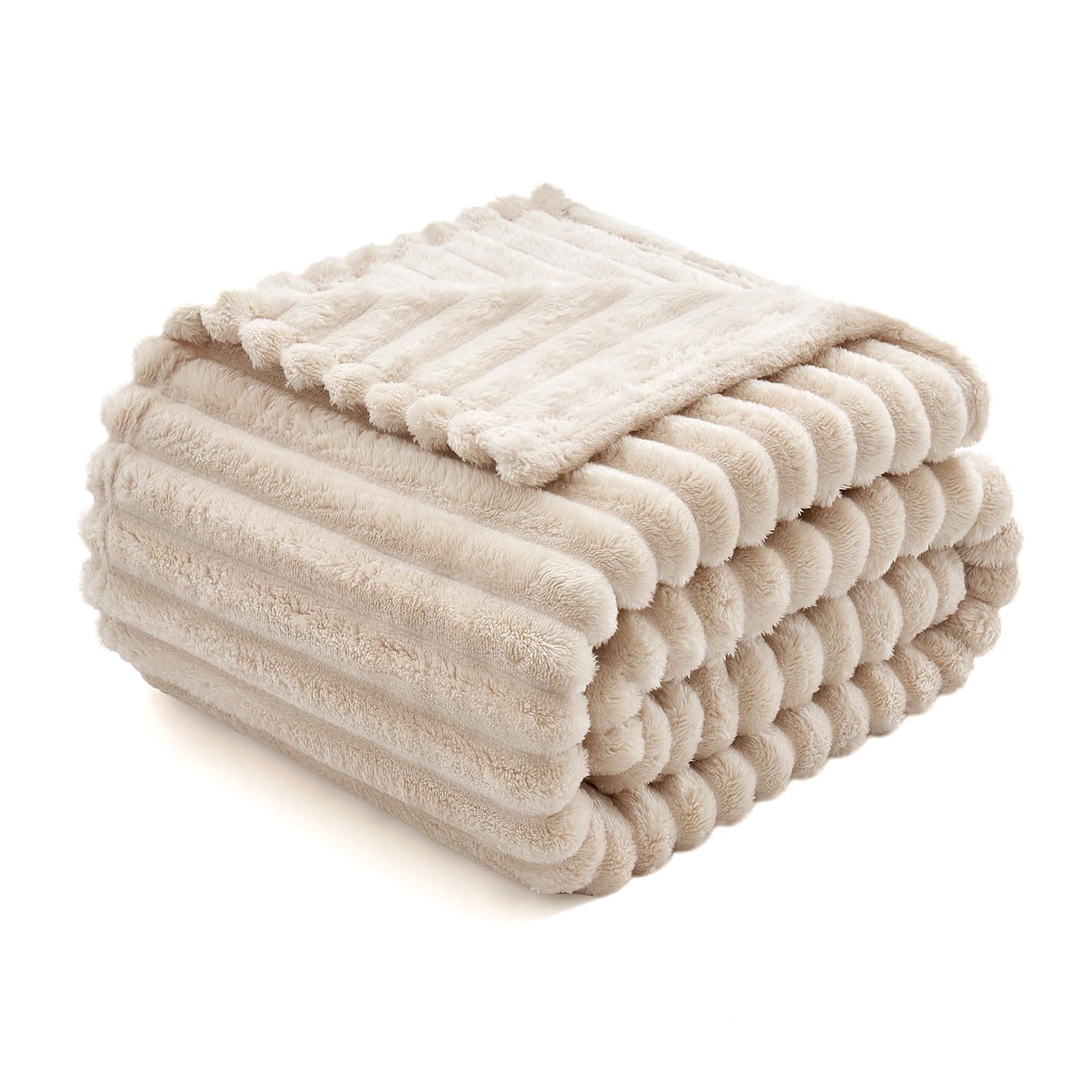 MIULEE Manta Polar De Microfibra - Manta Suave Y Ligera para La Cama, El Sofá, El Camping Y Los Viajes - Manta Cálida Ultra Suave (150 X 200, Beige)