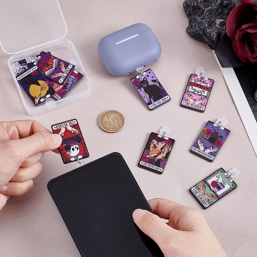 10 tapones antipolvo para teléfono móvil, 53 mm, a prueba de polvo, con dijes de tarot, tipo C, tapón antipolvo para teléfono celular, tablet, auriculares, puerto de carga, polvo