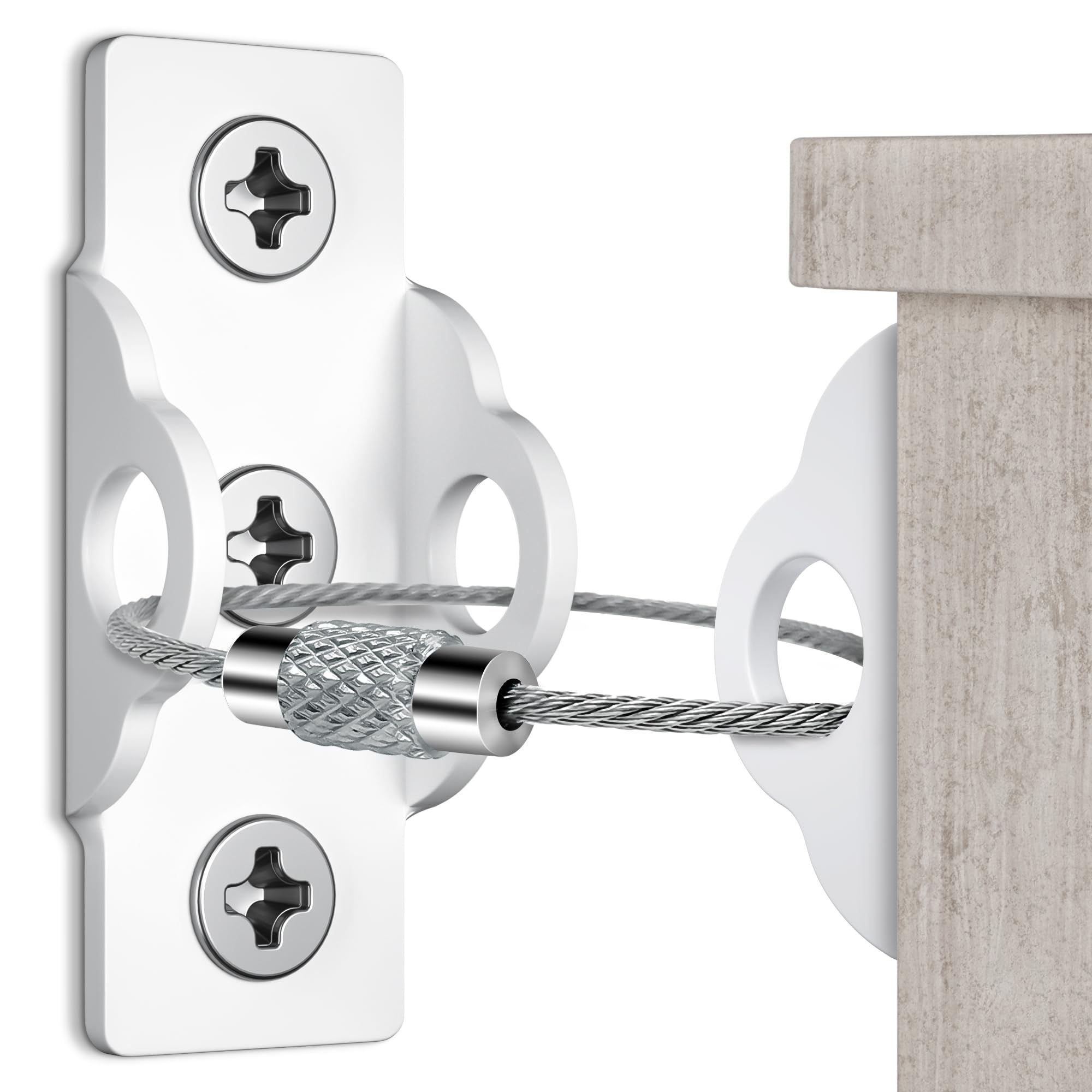 4our Kiddies6 Pack Furniture Wall Anchors for Baby Proofing, Anti Tip Dresser Wall Safety Anchors, Secure 500LBs Furnitures, Bookcase, Dresser, Cabinet, Earthquake Straps for Child Safety(White)