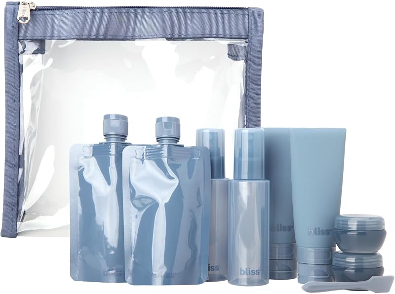 Conjunto de frascos de viagem Bliss reutilizáveis com 10 peças, modelo B 10PC BOTTLE SET