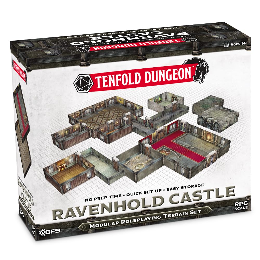 Gale Force Nine Battlefront Miniatures | Tenfold Dungeon - Ravenhold Castle | Accesorio De Terreno 3D Inmersivo para rol y Juegos de Mesa | A Partir de 14 Años