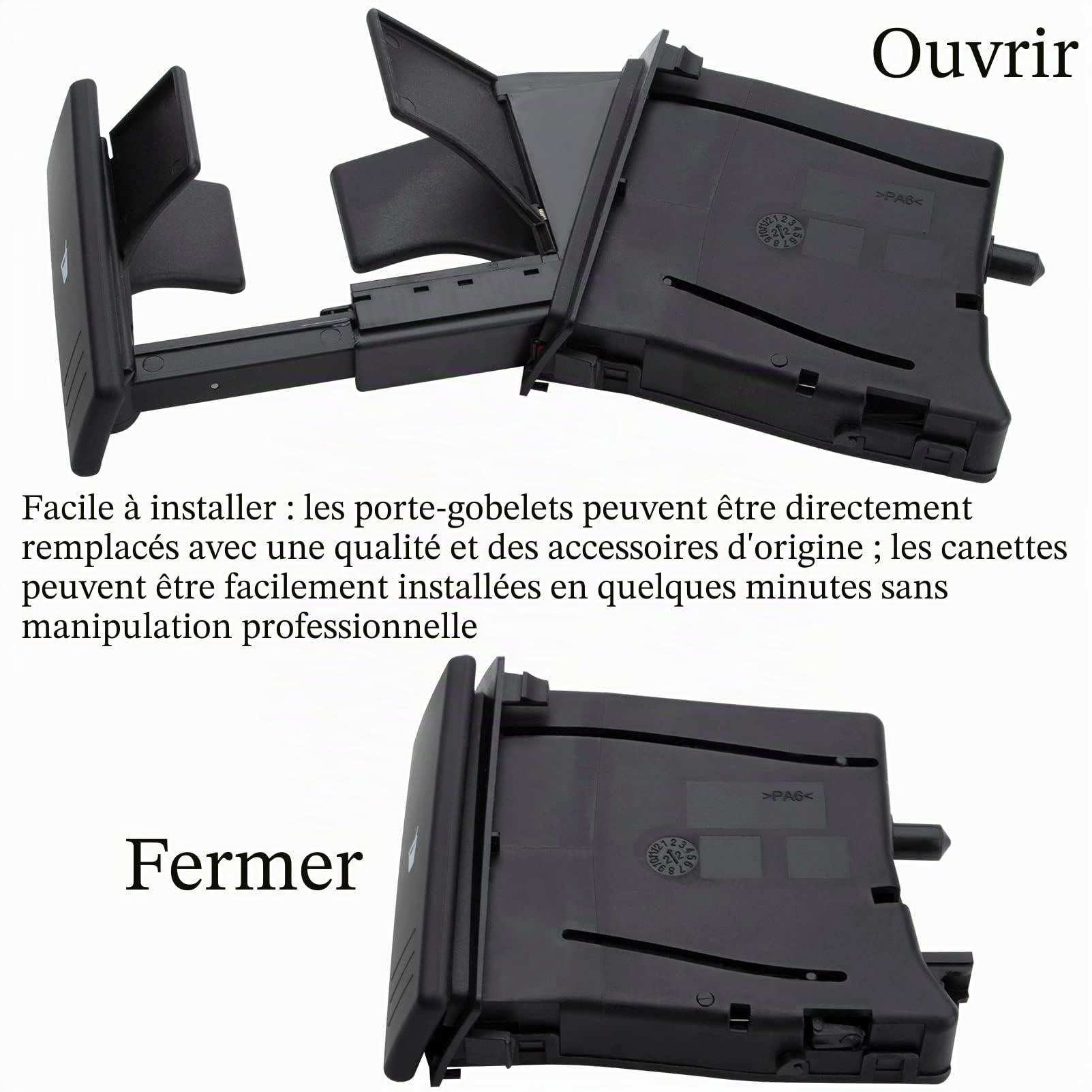Porte-gobelet Avant Droite Pliable Fente pour Polo 9N 2002-2010 6Q0858602E 6Q0 858602E 6Q0 858 602E