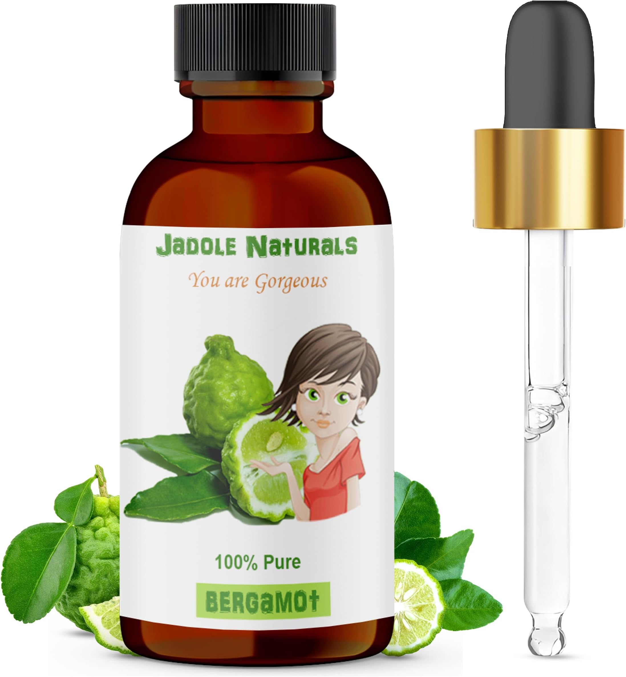 Jadole Naturals Bergamot Essential Oil|100% Pure & Natural– 30ml | Supports Skin, Hair Care, Stress Relief & Aromatherapy | Great for Diffuser, Massage, Soap & Candle Making